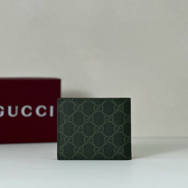Gucci Dusty interior GG bi-fold wallet 768243 dark green