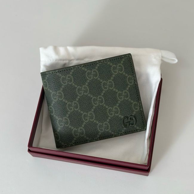 Gucci Dusty interior GG bi-fold wallet 768243 dark green