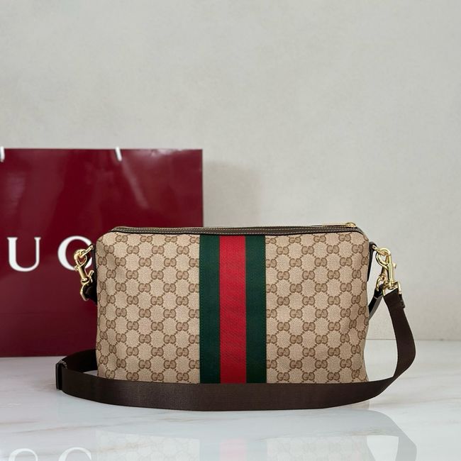 Gucci Essence Classic medium crossbody bag A002KX brown GG canvas