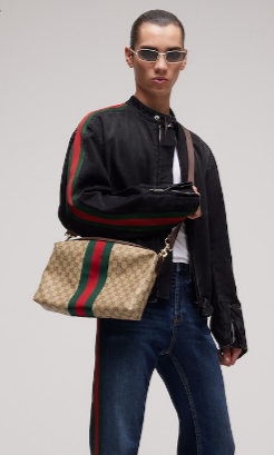 Gucci Essence Classic medium crossbody bag A002KX brown GG canvas