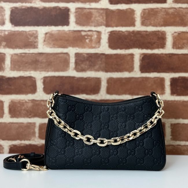Gucci leather medium crossbody bag 815263 black