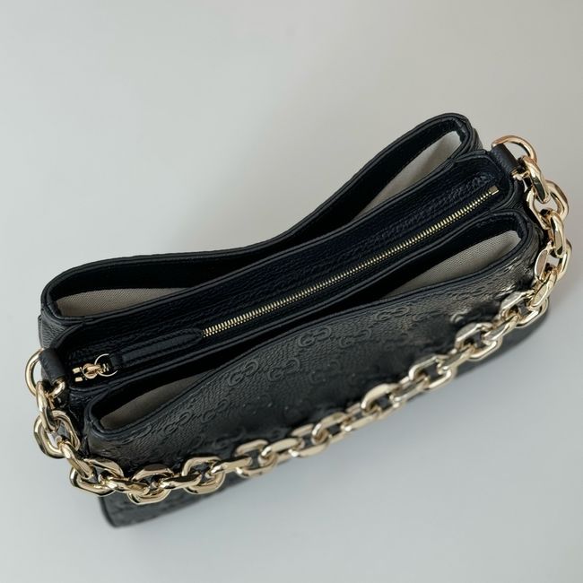 Gucci leather medium crossbody bag 815263 black