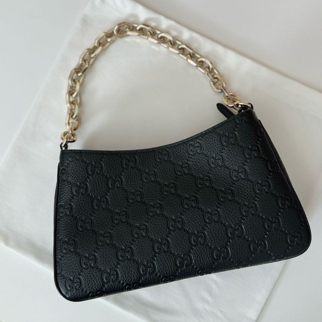 Gucci leather medium crossbody bag 815263 black