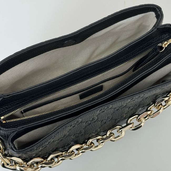 Gucci leather medium crossbody bag 815263 black