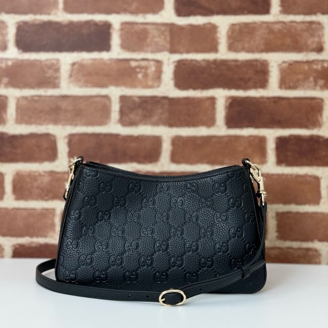 Gucci leather medium crossbody bag 815263 black
