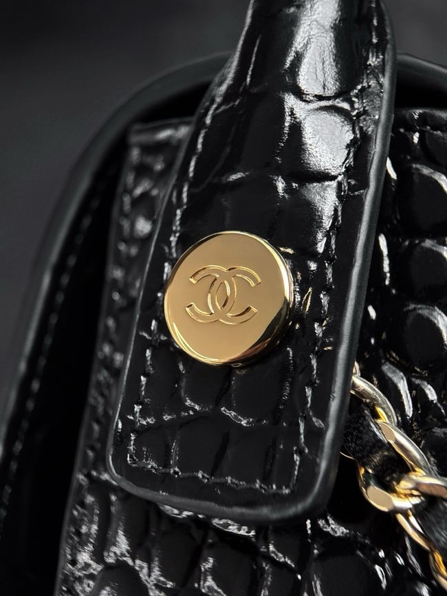 CHANEL Mini Flap Bag with Top Handle AS6424 black