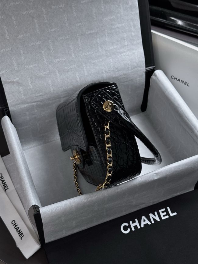 CHANEL Mini Flap Bag with Top Handle AS6424 black