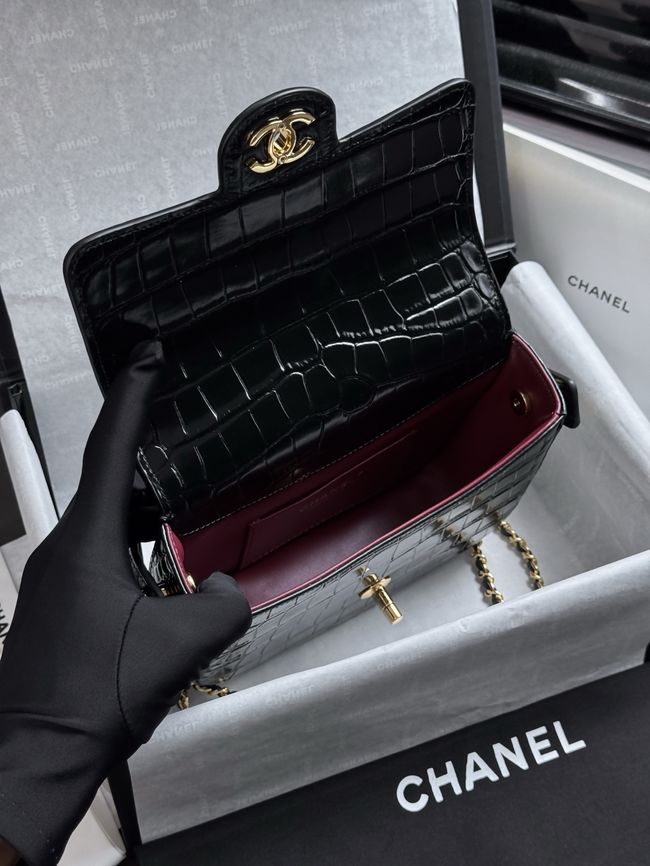 CHANEL Mini Flap Bag with Top Handle AS6424 black
