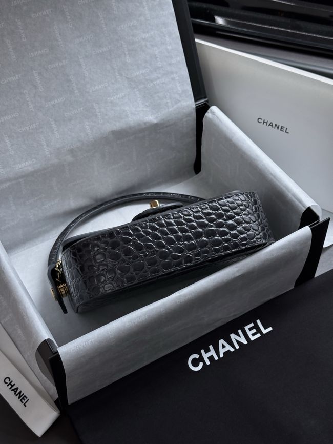 CHANEL Mini Flap Bag with Top Handle AS6424 dark blue