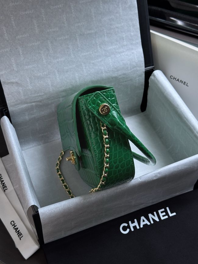 CHANEL Mini Flap Bag with Top Handle AS6424 green