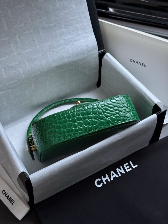 CHANEL Mini Flap Bag with Top Handle AS6424 green
