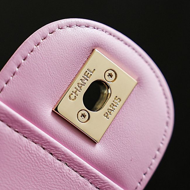 CHANEL Small Flapbag Braided Straw AS6017 light purple