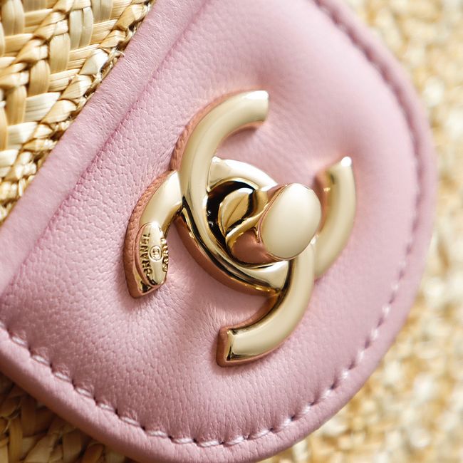 CHANEL medium Flapbag Braided Straw 66992 light purple