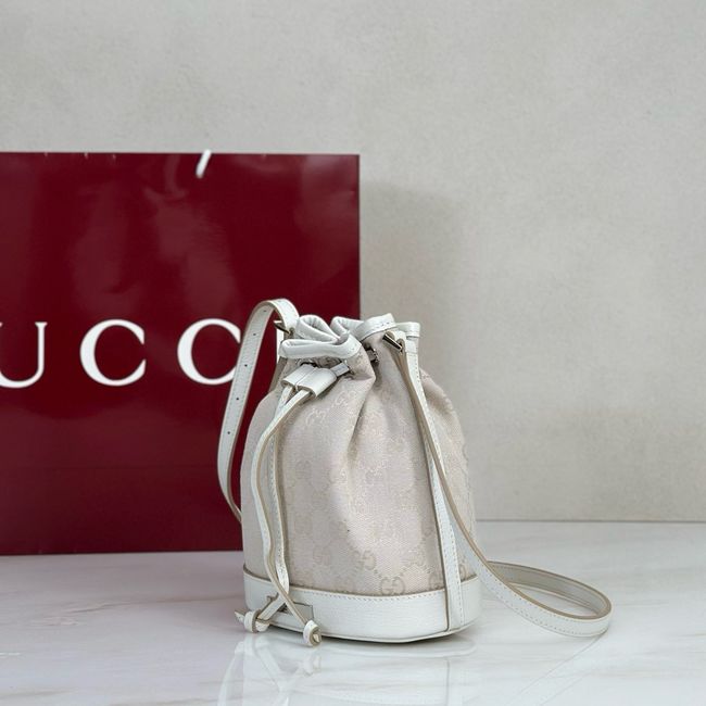 Gucci Mini bucket bag with Gucci plaque 875802 Ivory Gucci Mini bucket bag with Gucci plaque 875802 Ivory