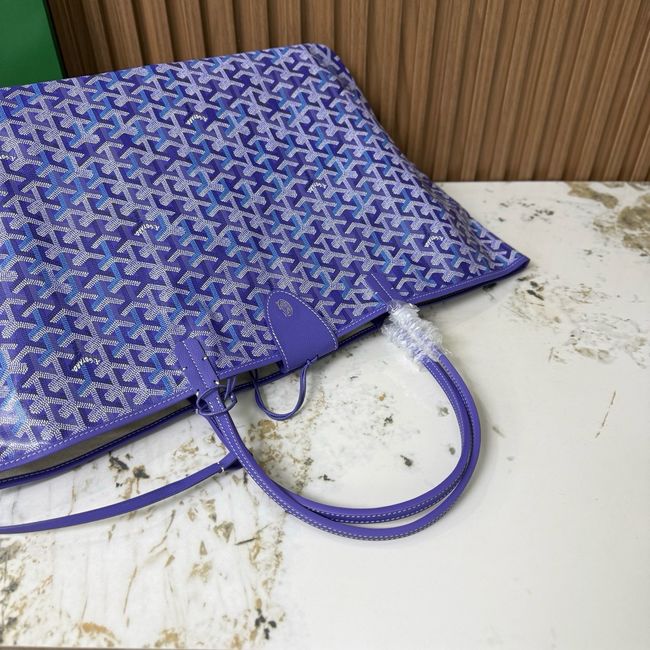 Goyard Goyardine canvas & Chevroches calfskin Large bag CL09P BLUE