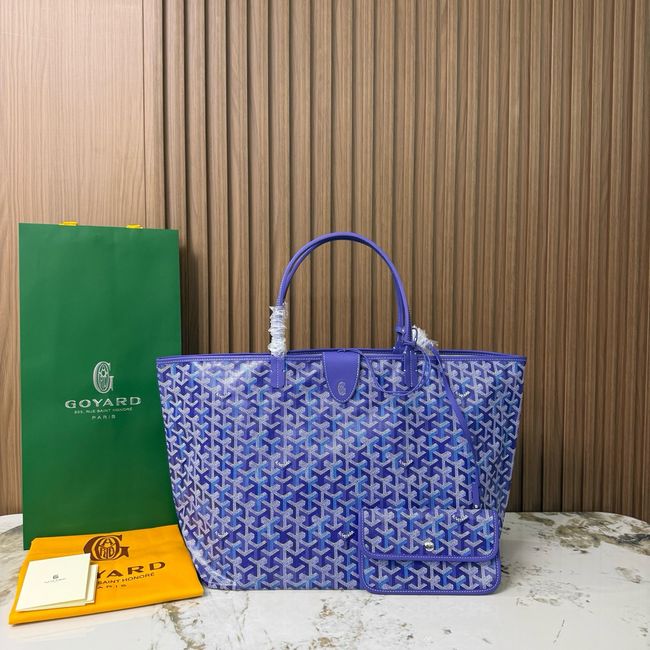 Goyard Goyardine canvas & Chevroches calfskin Large bag CL09P BLUE