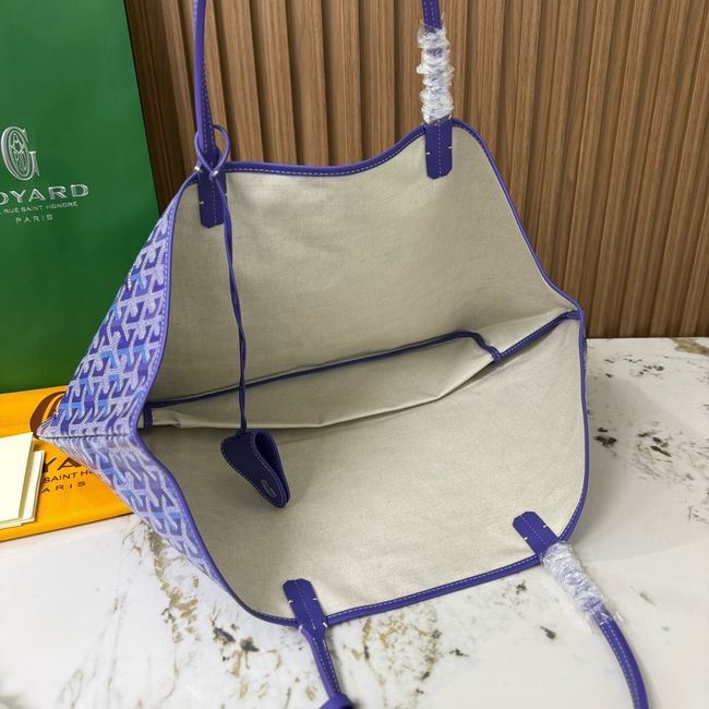 Goyard Goyardine canvas & Chevroches calfskin Large bag CL09P BLUE