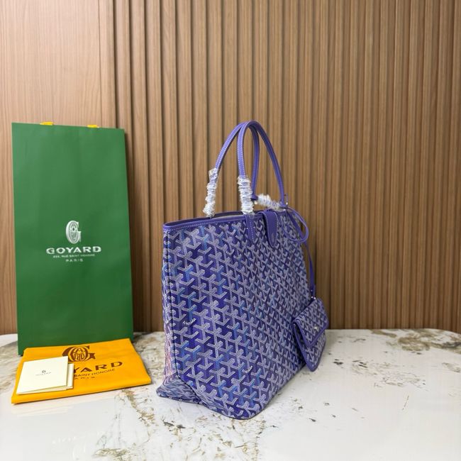 Goyard Goyardine canvas & Chevroches calfskin Large bag CL09P BLUE