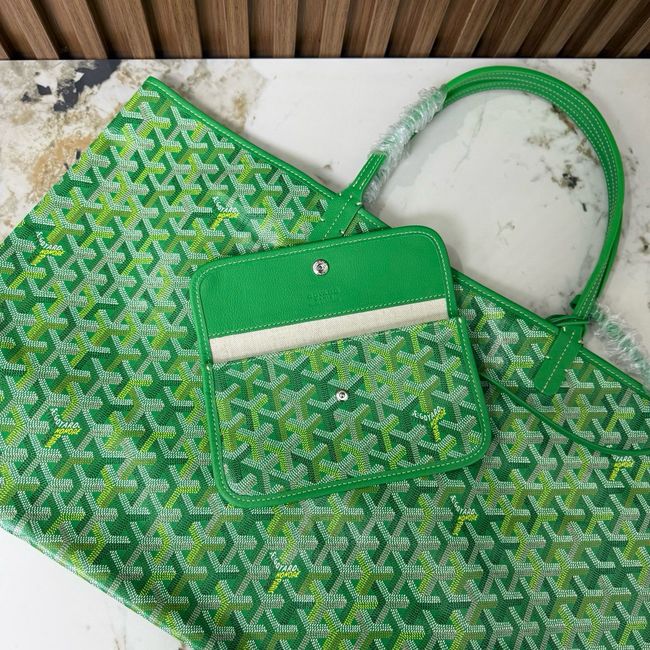 Goyard Goyardine canvas & Chevroches calfskin Large bag CL09P GREEN
