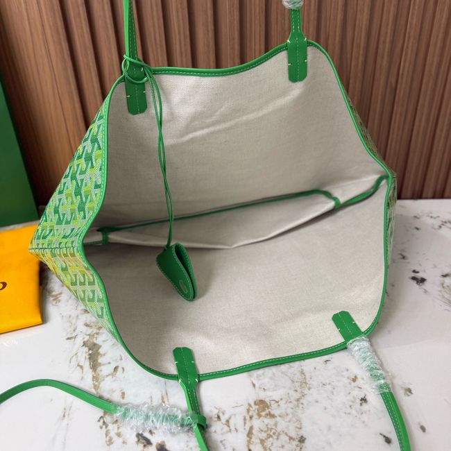 Goyard Goyardine canvas & Chevroches calfskin Large bag CL09P GREEN