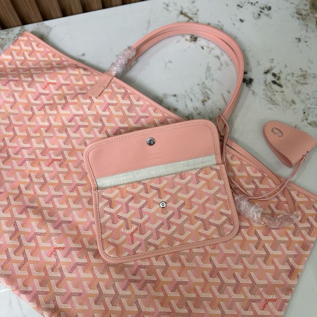 Goyard Goyardine canvas & Chevroches calfskin Large bag CL09P PINK
