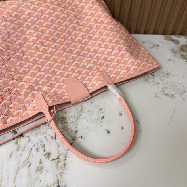 Goyard Goyardine canvas & Chevroches calfskin Large bag CL09P PINK