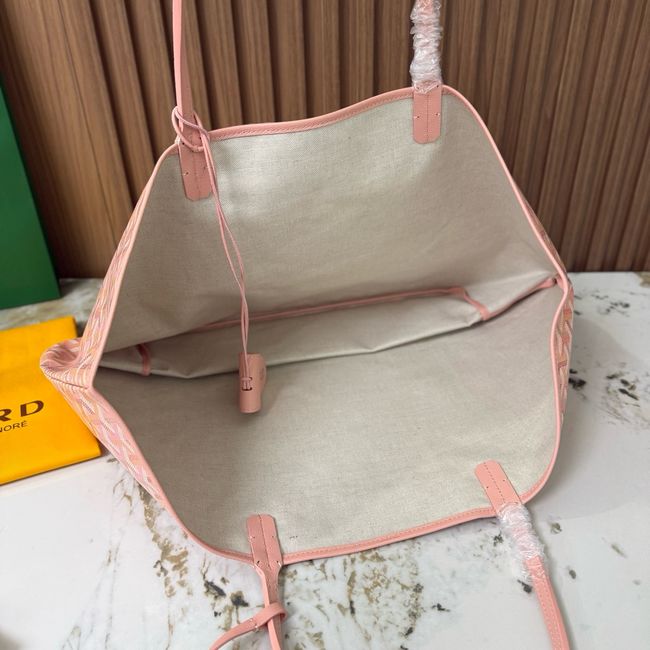 Goyard Goyardine canvas & Chevroches calfskin Large bag CL09P PINK