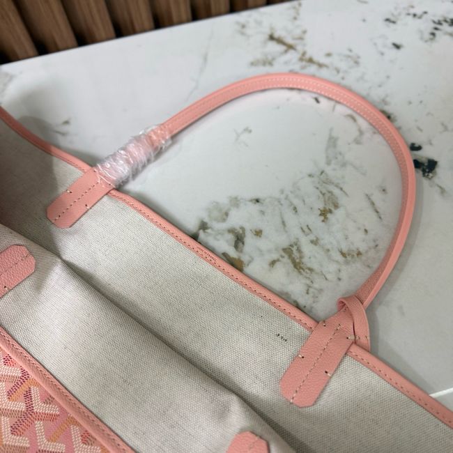 Goyard Goyardine canvas & Chevroches calfskin Large bag CL09P PINK