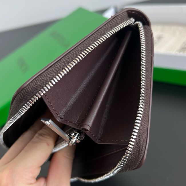 Bottega Veneta Woven Mycelium Zip-Around Wallet 02008 Fondant