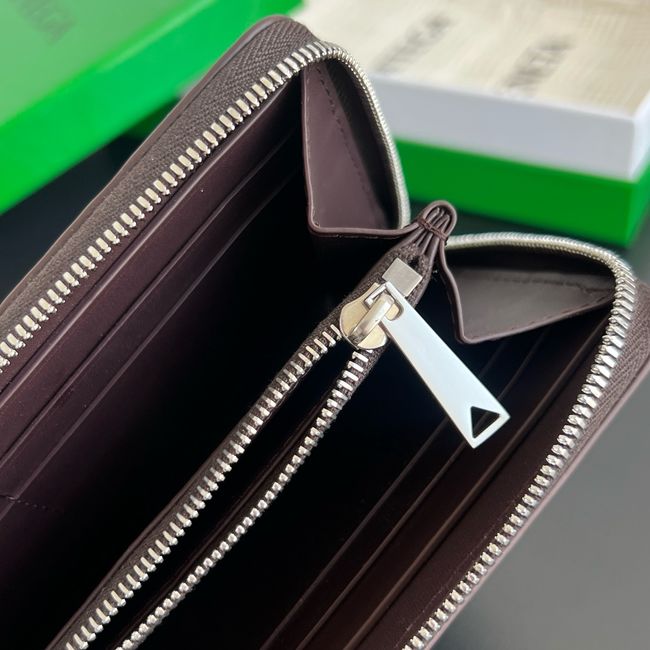 Bottega Veneta Woven Mycelium Zip-Around Wallet 02008 Fondant