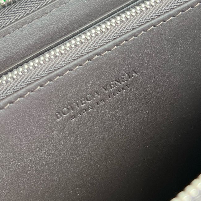 Bottega Veneta Woven Mycelium Zip-Around Wallet A003AD Espresso