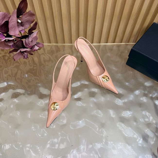 Saint Laurent LOUIS slingback pumps in patent leather and satin A001C-1 Saint Laurent LOUIS slingback pumps in patent leather and satin A001C-1