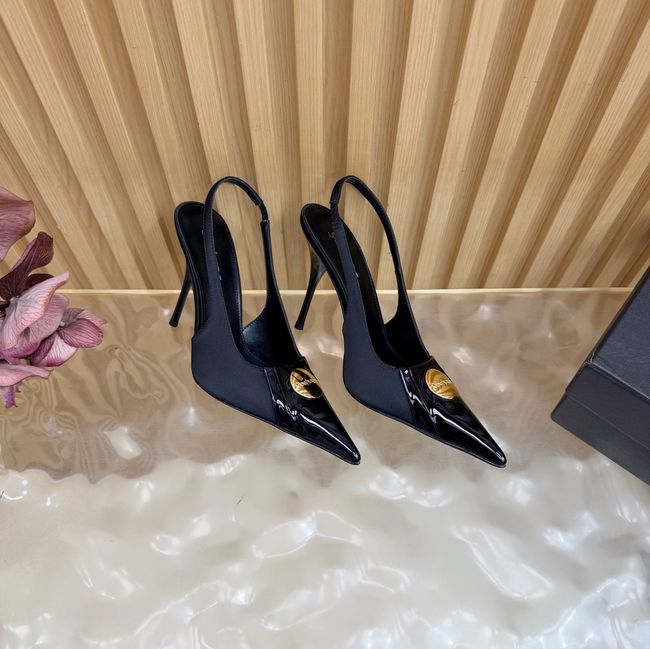 Saint Laurent LOUIS slingback pumps in patent leather and satin A001C-2 Saint Laurent LOUIS slingback pumps in patent leather and satin A001C-2