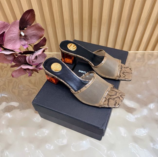 Yves saint Laurent SIP mule sandals in mesh and python 67092-1