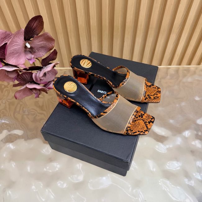 Yves saint Laurent SIP mule sandals in mesh and python 67092-1