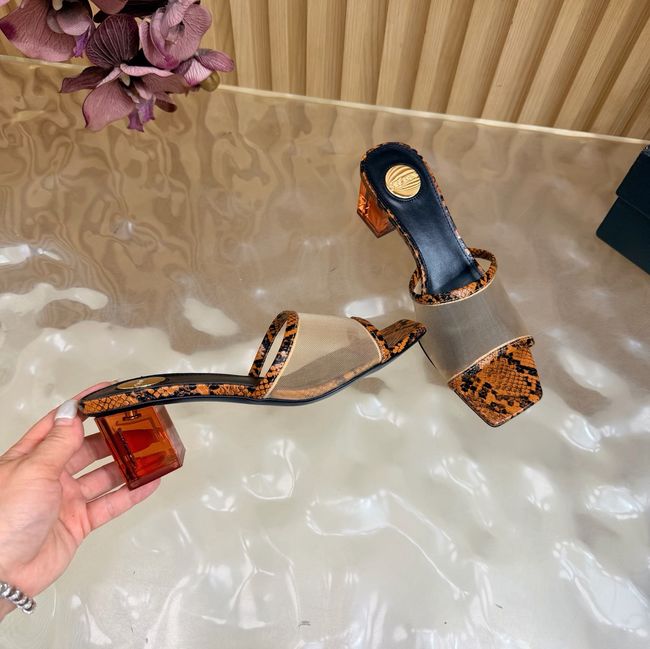 Yves saint Laurent SIP mule sandals in mesh and python 67092-1