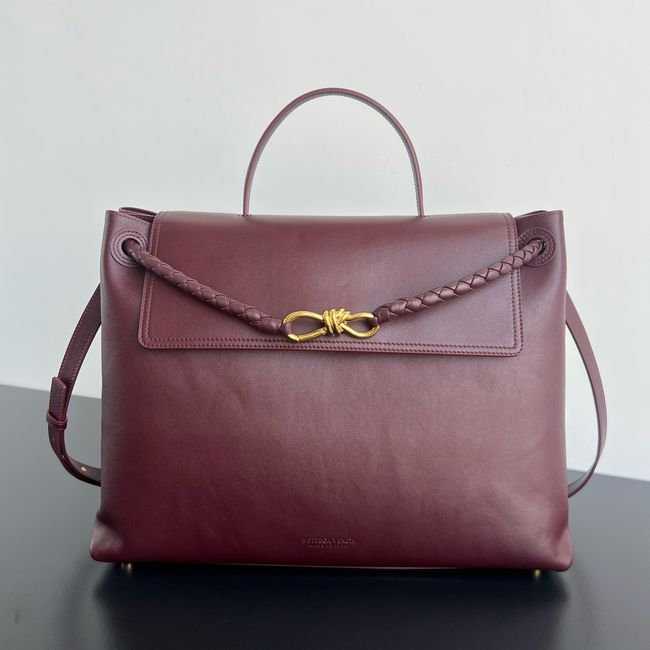 Bottega Veneta Andiamo Pepites Leather Large Bag 12272 Lava red