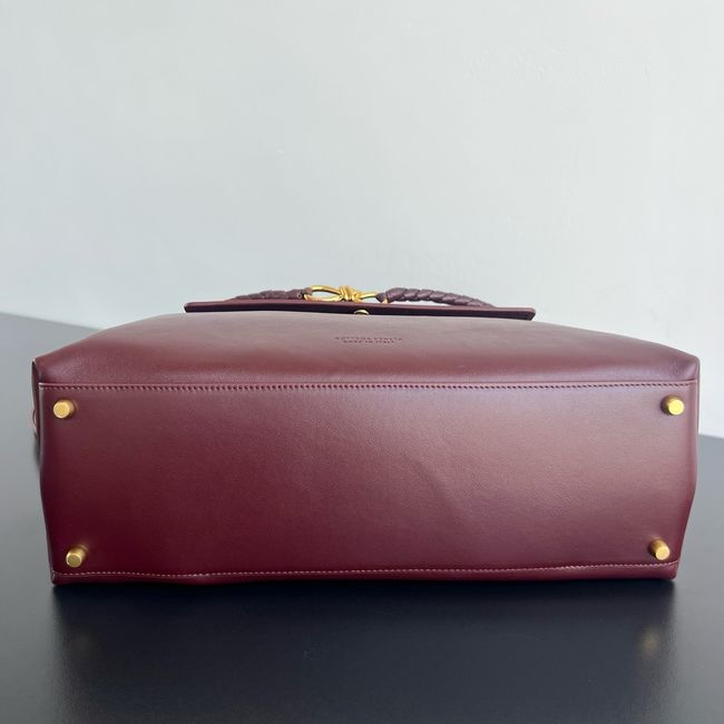 Bottega Veneta Andiamo Pepites Leather Large Bag 12272 Lava red