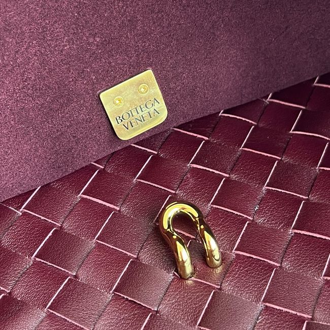 Bottega Veneta Andiamo Pepites Leather Large Bag 12272 Lava red