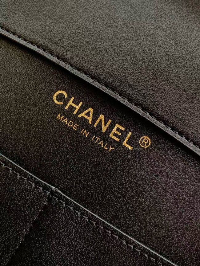 CHANEL Maxi Shopping Bag AS6148 White& Dark Beige & Black
