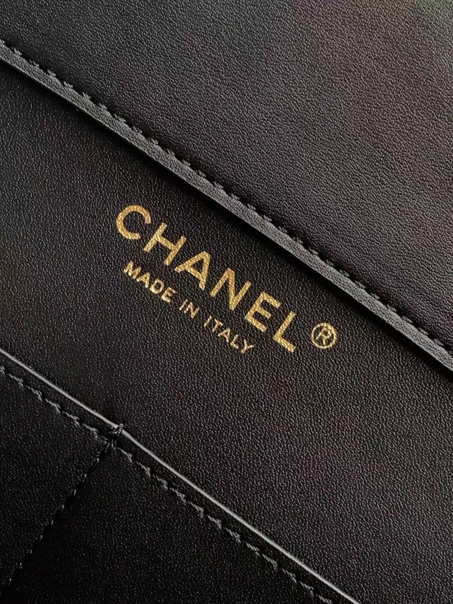 CHANEL Maxi Shopping Bag AS6148 brown& white & gray