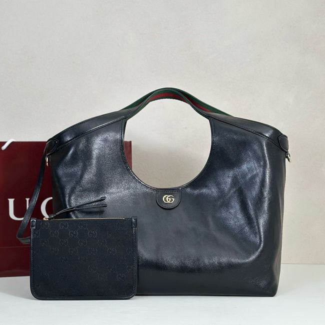 Gucci Giglio large tote bag soft glossy leather 853971 black