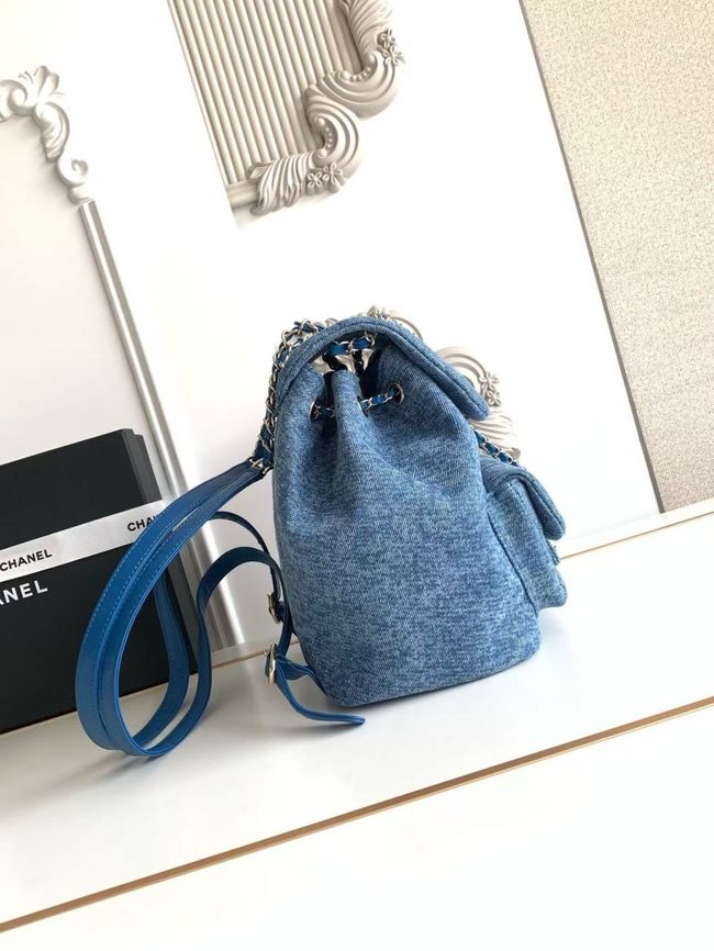 CHANEL Backpack AS3618 Denim Blue