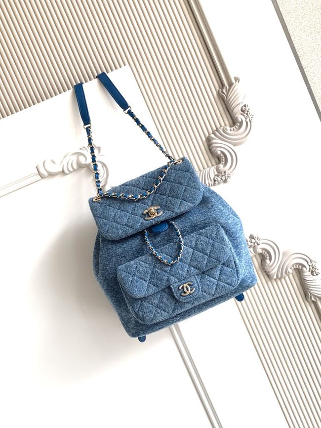 CHANEL Backpack AS3618 Denim Blue