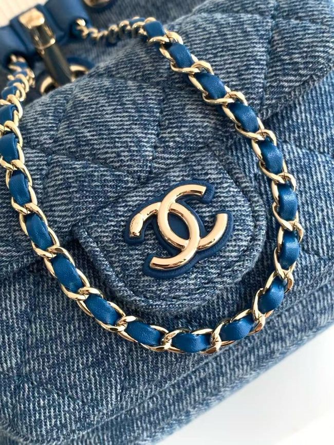 CHANEL Small Backpack AS2908 Denim Blue