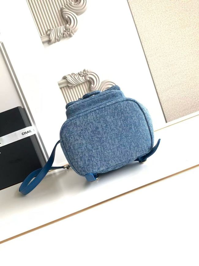 CHANEL Small Backpack AS2908 Denim Blue