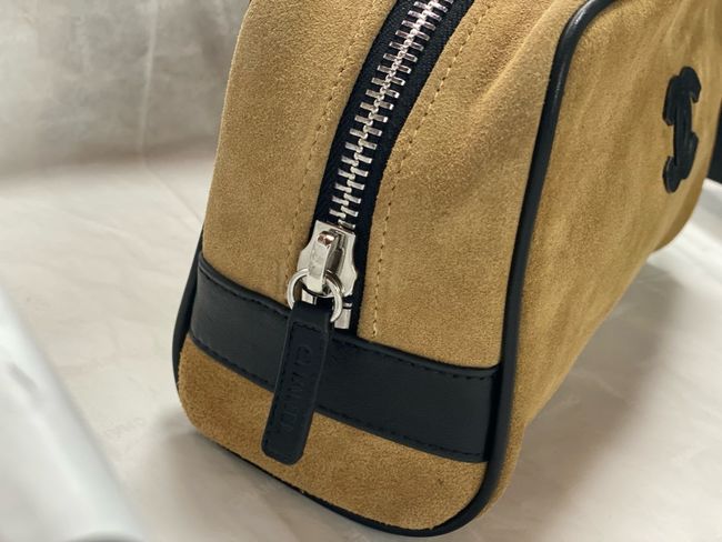 Chanel Suede Calfskin Zipped Pouch AS5226 brown