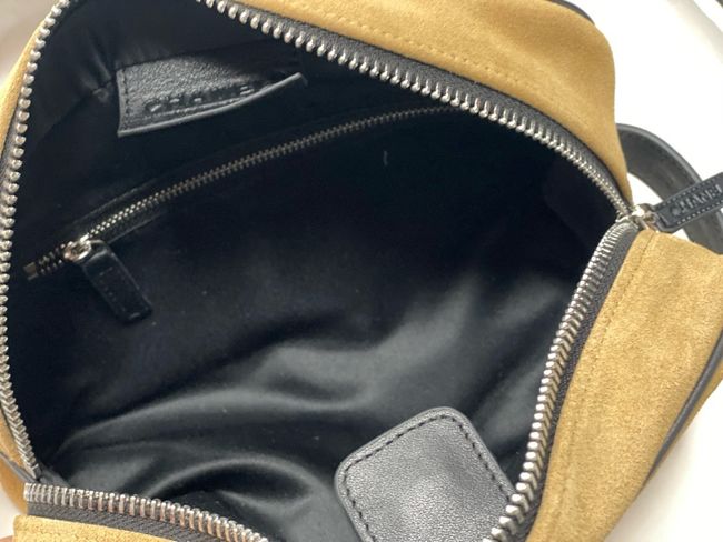 Chanel Suede Calfskin Zipped Pouch AS5226 brown