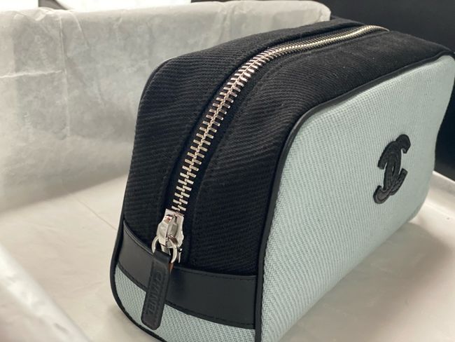 Chanel Zipped Pouch AS5226 Blue & Black