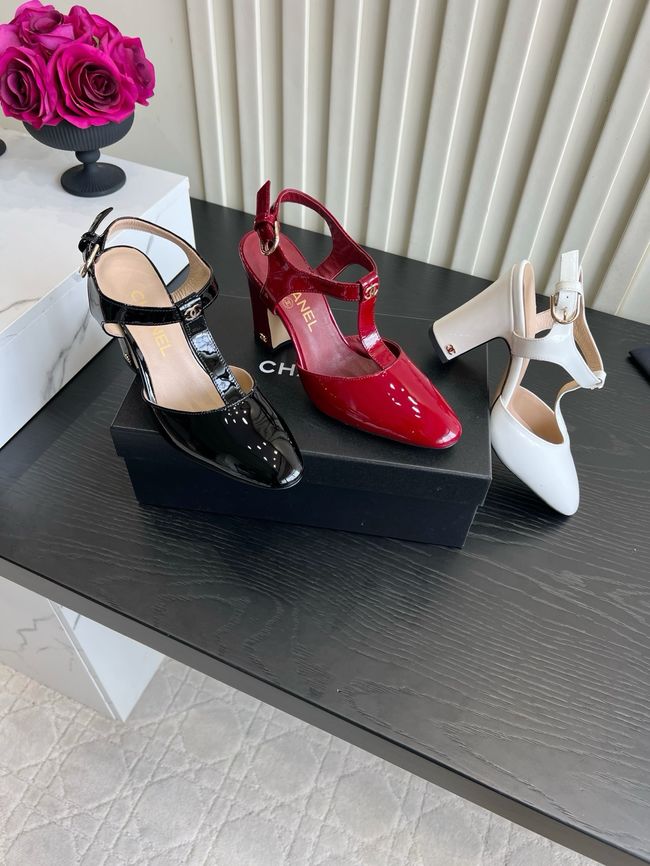 Chanel Lambskin Mary Janes high heels 8.5CM 64104-2